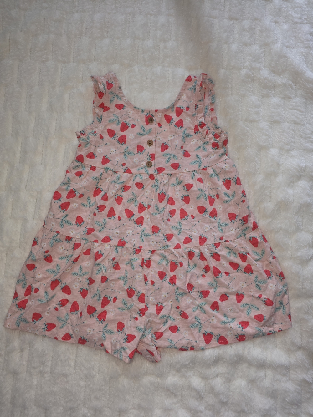 Cat & Jack Pink Strawberry Print Romper